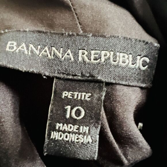 Banana Republic Black & Whtie Soft Tweed Structured High Neck Dress - Size 10P - Picture 6 of 6